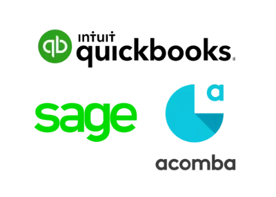 QuickBooks, Sage et Acomba — logiciels comptables